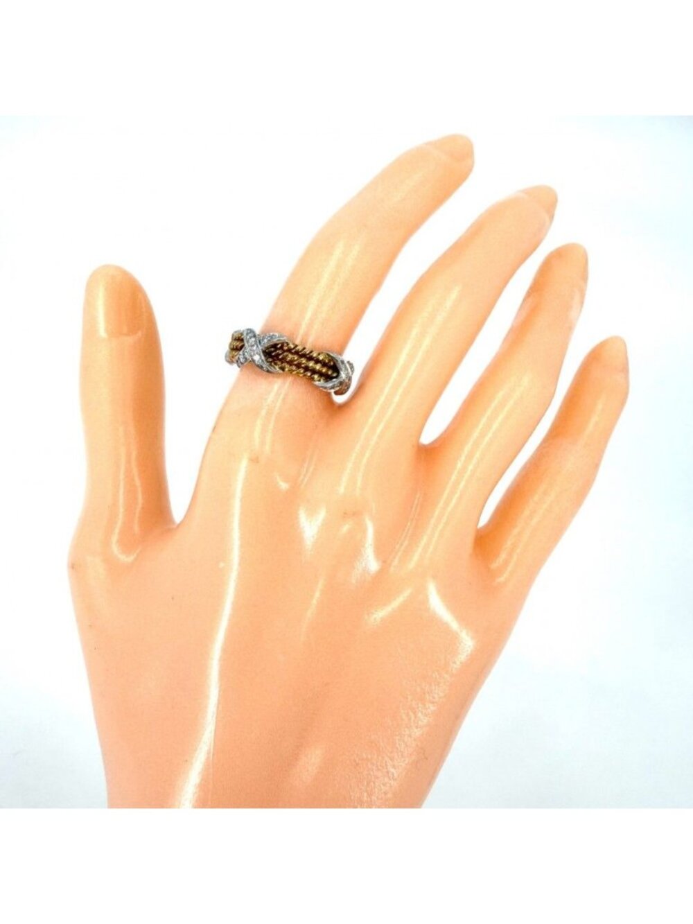 Tiffany & Co Ring Jean Schlumberger a Creasing Sally Platinum 18k Yellow Gold - Picture 4 of 10